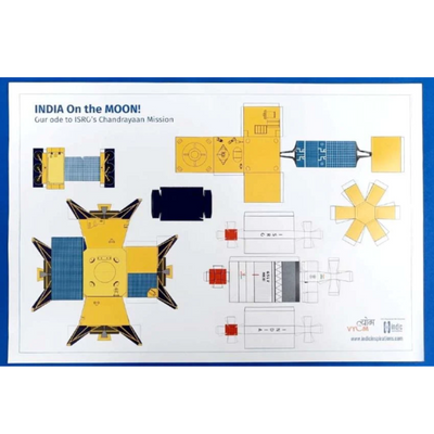 Chandrayaan Mission Artefacts - Card Paper Space Rocket Models Set