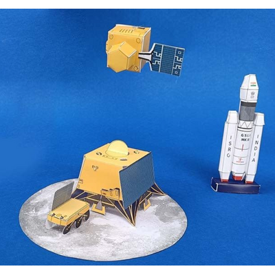 Chandrayaan Mission Artefacts - Card Paper Space Rocket Models Set