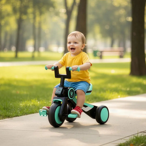 R for Rabbit Tricycle with Sturdy Frame, Anti-Slip Handlebars, Wide Comfortable Seat | Tiny Toes Y Ace | Weight Capacity - Upto 25 Kgs | Sea Green