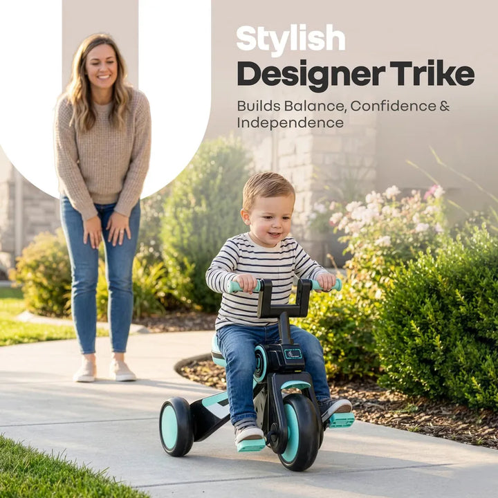 R for Rabbit Tricycle with Sturdy Frame, Anti-Slip Handlebars, Wide Comfortable Seat | Tiny Toes Y Ace | Weight Capacity - Upto 25 Kgs | Sea Green