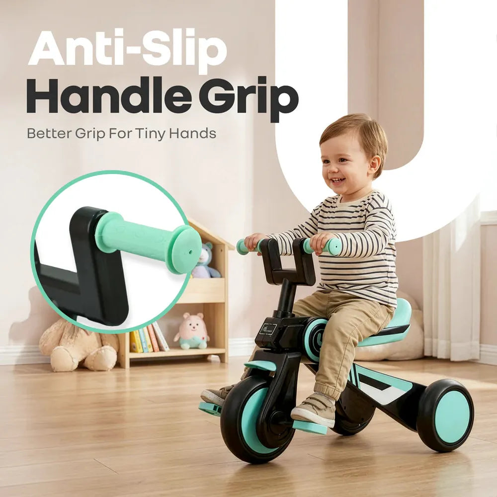 R for Rabbit Tricycle with Sturdy Frame, Anti-Slip Handlebars, Wide Comfortable Seat | Tiny Toes Y Ace | Weight Capacity - Upto 25 Kgs | Sea Green