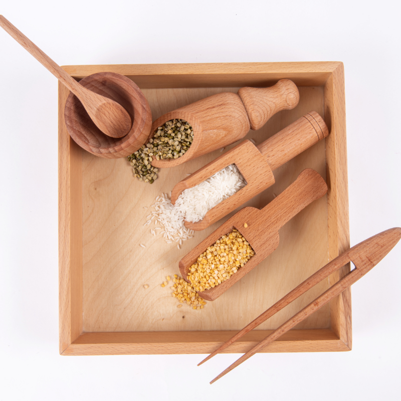 Sensory Wooden Tools Set with Montessori Tray (2-5 Years)