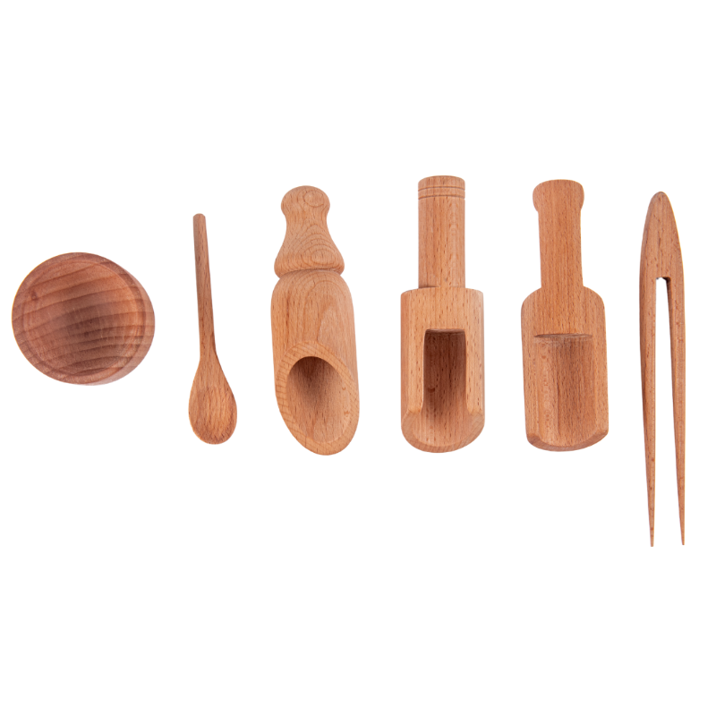 Sensory Wooden Toy Set with Montessori Tray (Beech Wood)