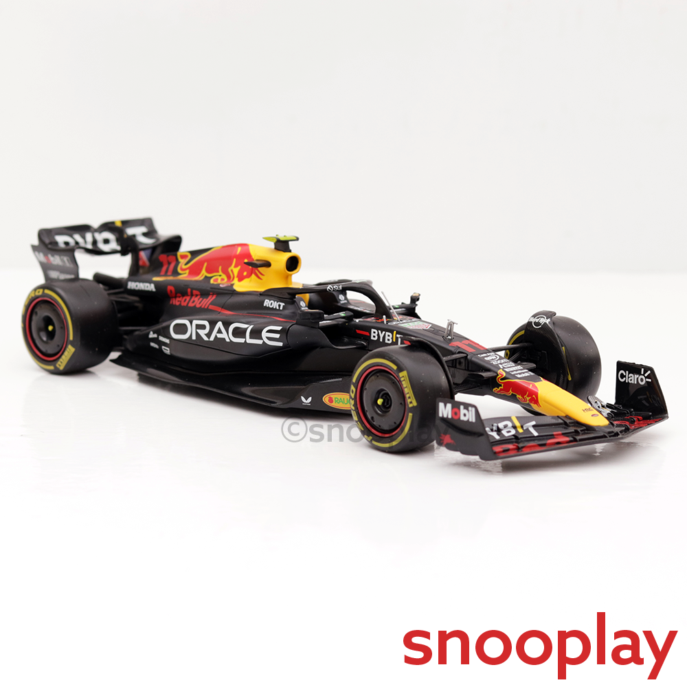 Original Licensed Oracle Red Bull Racing RB19 (2023) Diecast Car with Driver Figurine - Sergio Perez  | 1:24 Scale Model