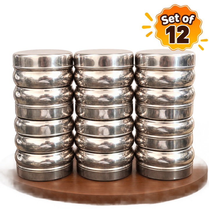 Set of 12 Big-Size Steel Boxes for Kanjak | Kanjak Special