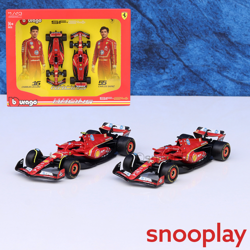 Bburago Set of 2 Original Ferrari SF-24 Licensed Diecast Car | 1:43 Scale Model (14 Years Till Grown Ups)