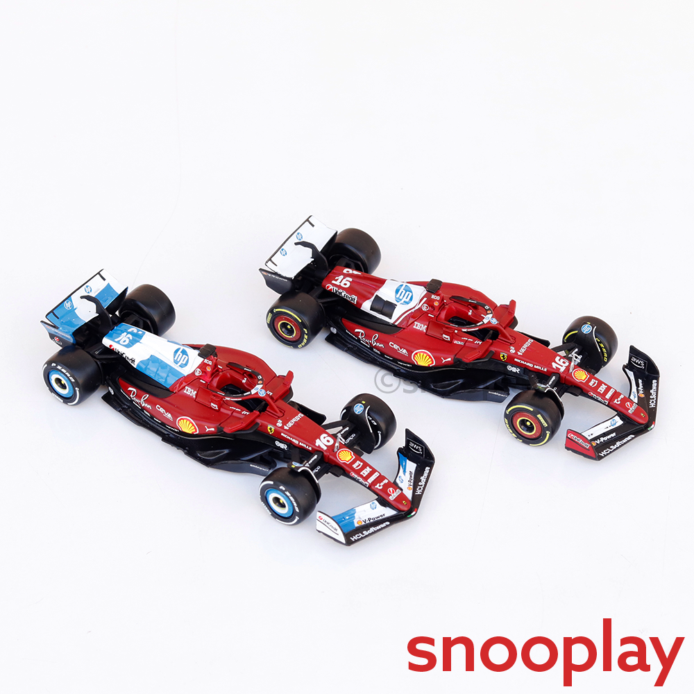 Bburago Set of 2 Original Ferrari SF25 (16 Charles Leclerc) Licensed Diecast Car | 1:43 Scale Model (14 Years Till Grown Ups)