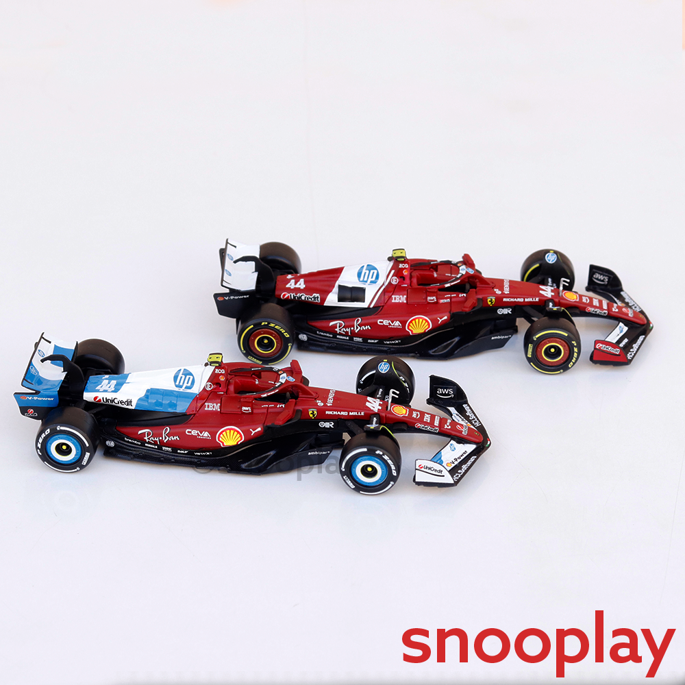 Bburago Set of 2 Original Ferrari SF25 (44 Lewis Hamilton) Licensed Diecast Car | 1:43 Scale Model (14 Years Till Grown Ups)