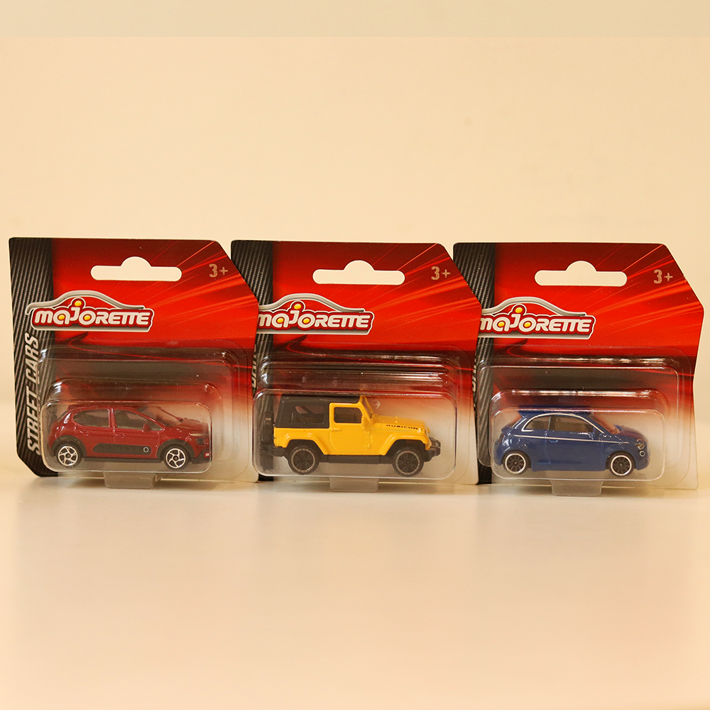 Set of 3 Licensed Diecast Street Cars [MJ 17]- Fiat 500 icon , Jeep Wrangler, Citroen C3