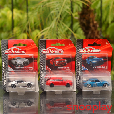 Set of 3 Licensed Diecast Super Cars [MJ 12] - Nissan GT-R, ALFA ROMEO, Peugeot