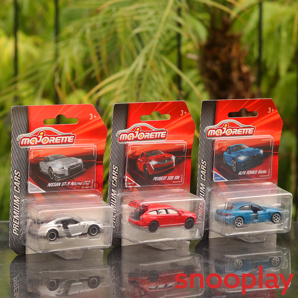 Set of 3 Licensed Diecast Super Cars [MJ 12] - Nissan GT-R, ALFA ROMEO, Peugeot