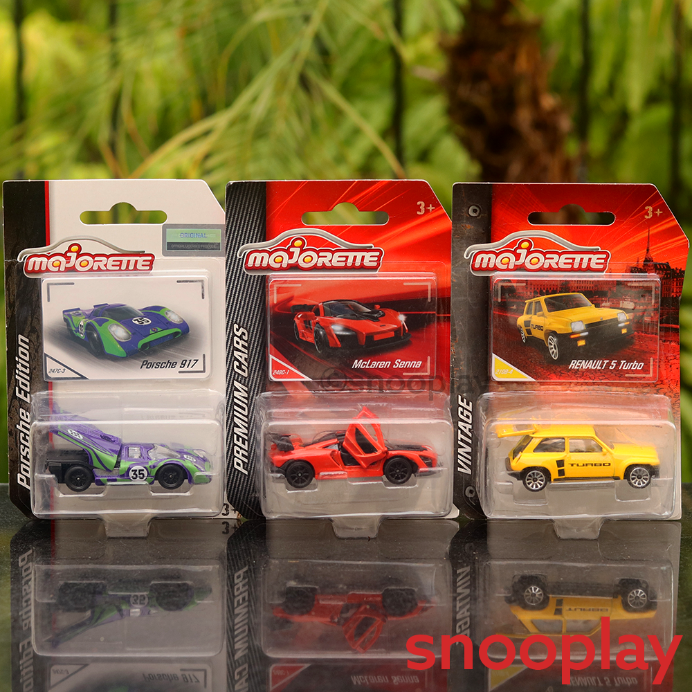 Set of 3 Licensed Diecast Super Cars [MJ 7] - McLaren Senna, Porsche 917, Renault 5 Turbo