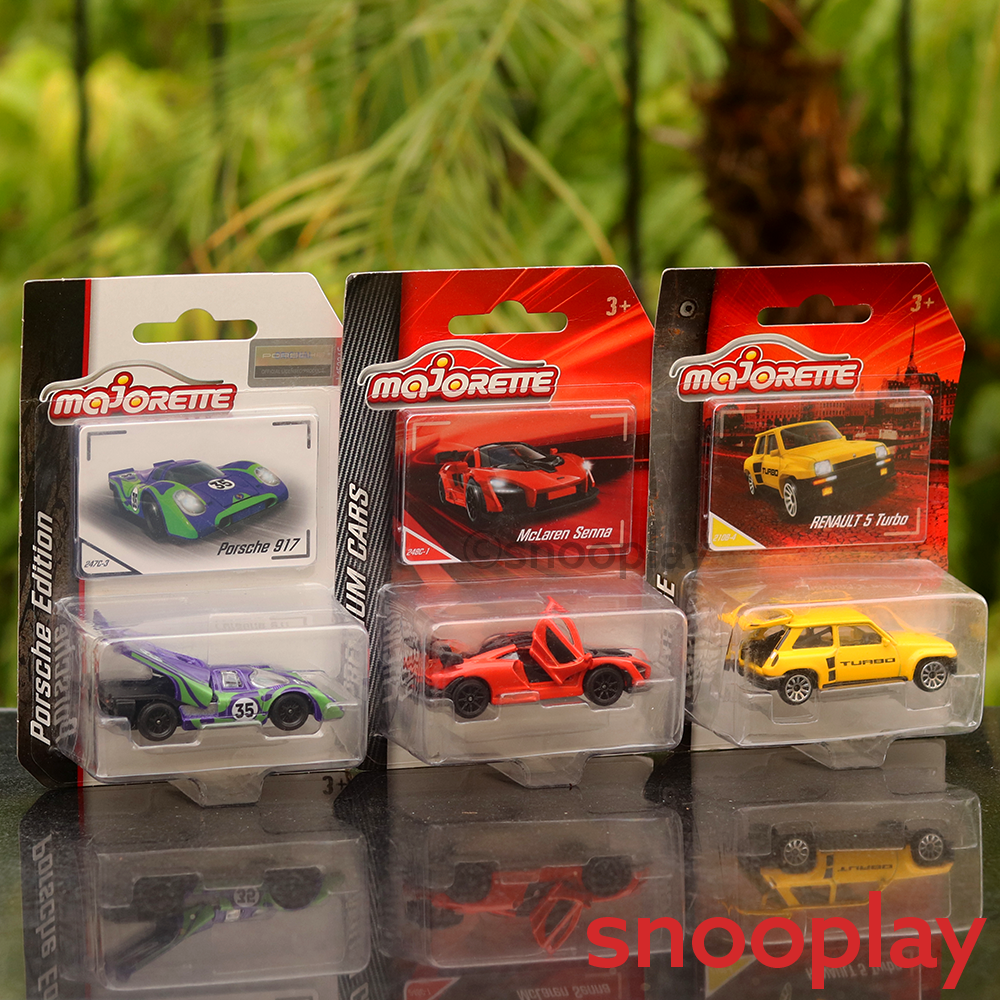 Set of 3 Licensed Diecast Super Cars [MJ 7] - McLaren Senna, Porsche 917, Renault 5 Turbo