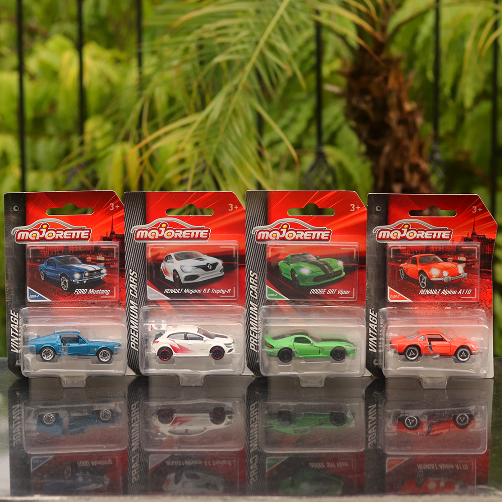 Set of 4 Licensed Diecast Super Cars [MJ 11] - Dodge SRT, FORD Mustang, Renault Alpine, Renault Megane