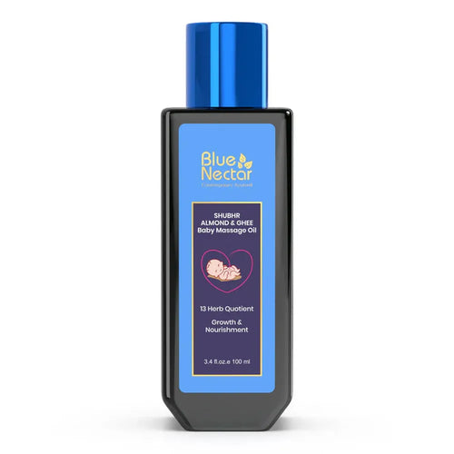 Blue Nectar Shubhr Baby Massage Oil with Natural Ghee and Almond for Growth & Nourishment (13 Herbs) - 100ml