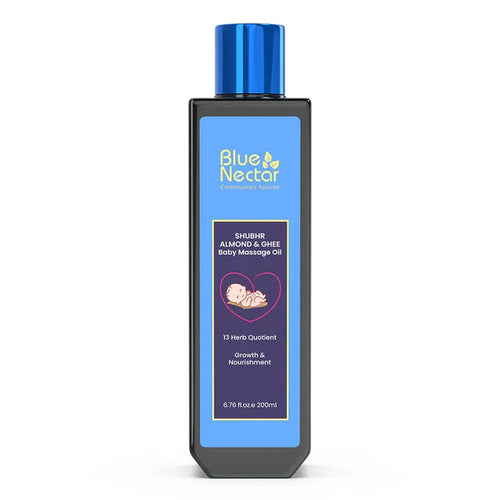 Blue Nectar Shubhr Baby Massage Oil with Natural Ghee and Almond for Growth & Nourishment (13 Herbs) - 100ml