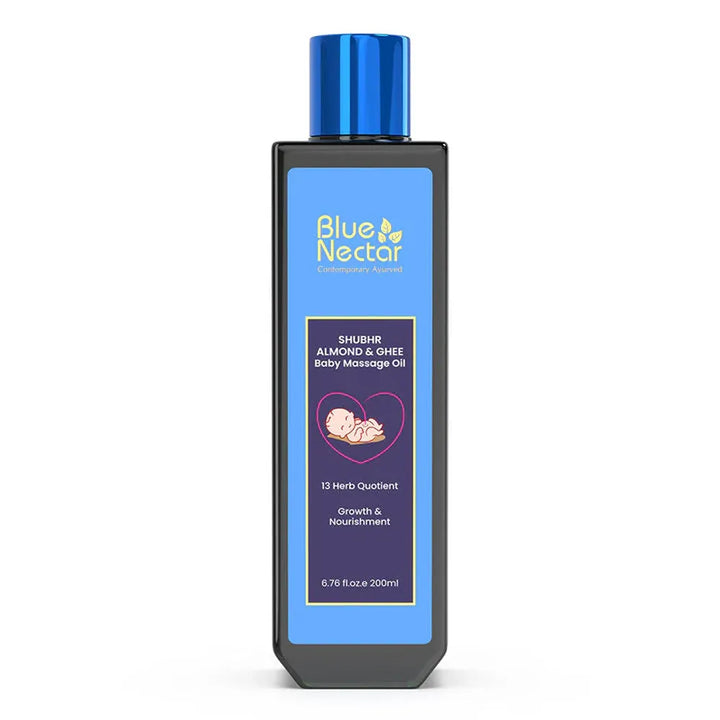 Blue Nectar Shubhr Baby Massage Oil with Natural Ghee and Almond for Growth & Nourishment (13 Herbs) - 100ml