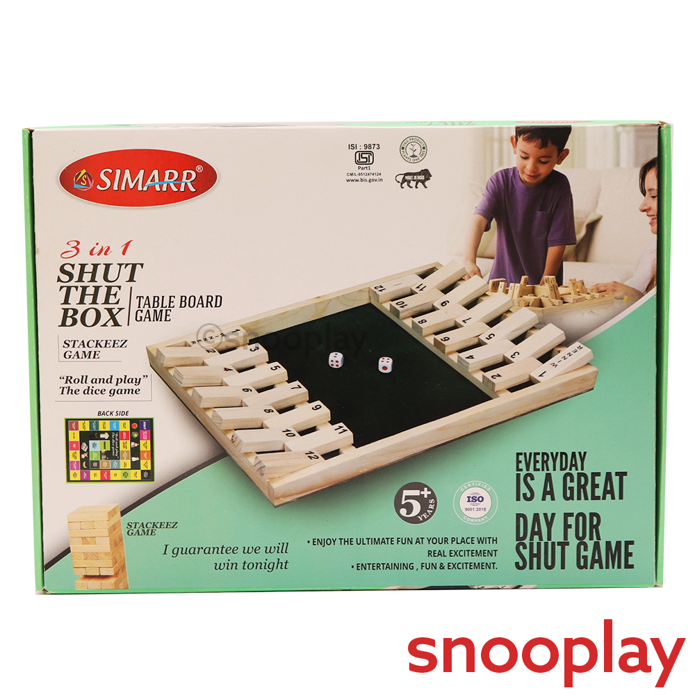 3 in 1 Shut The Box - Table Board Game