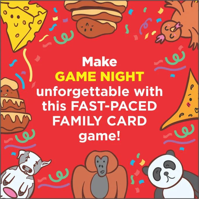 Adeloft Slapjack Nacho Cow Chicken Cheese Cake Card Game | Fast-Paced Family Party Game for Kids & Adults | Fun Travel Game