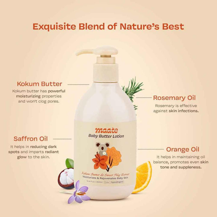 Maate Baby Butter Lotion - Hypoallergenic | Deep Hydration - 300 ml