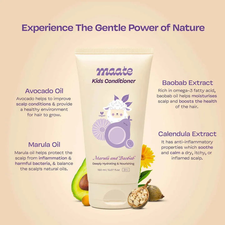 Maate Kids Conditioner - Naturally Nourish, Detangle, and Shine Kids' Hair - 150 ml