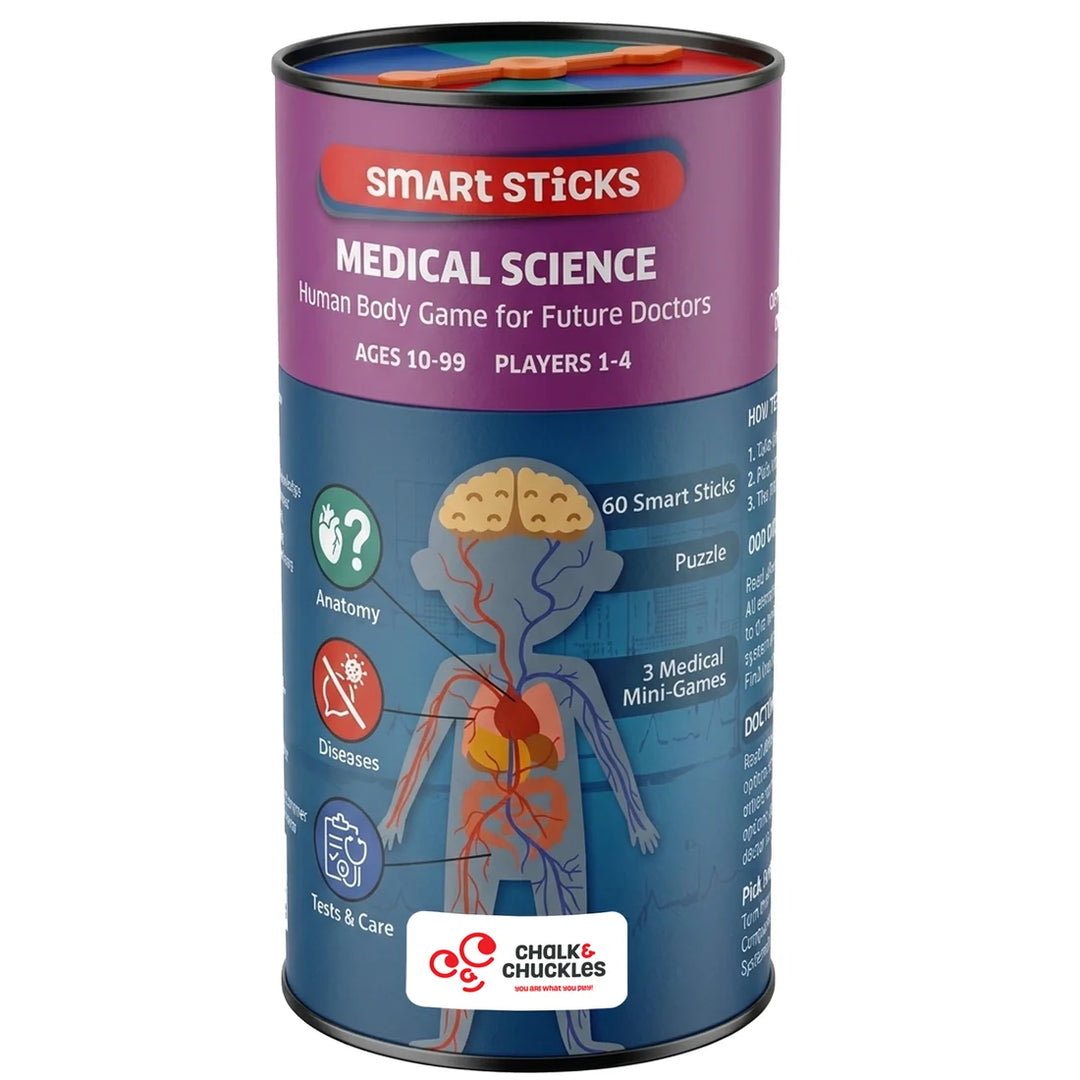 Chalk & Chuckles Smart Sticks Educational Game - Medical Science (7-14 Years)