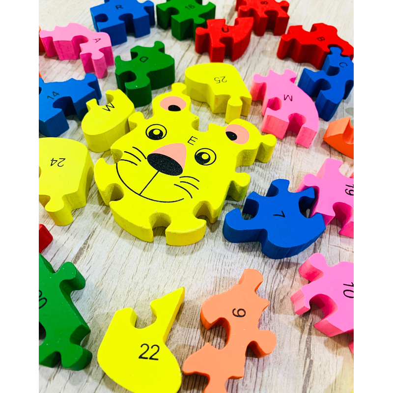 Smiling Lion Alphabet & Number Puzzle