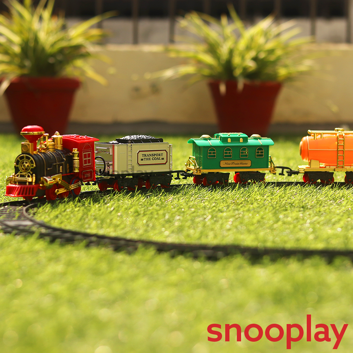 Smoke Engine Toy Train Trackset with Light & Sound - 12 Pieces (3-6 Years)