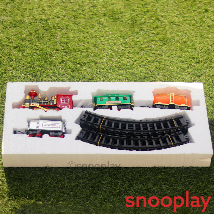 Smoke Engine Toy Train Trackset with Light & Sound - 12 Pieces (3-6 Years)