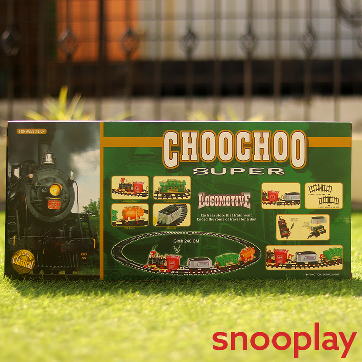 Smoke Engine Toy Train Trackset with Light & Sound - 12 Pieces (3-6 Years)