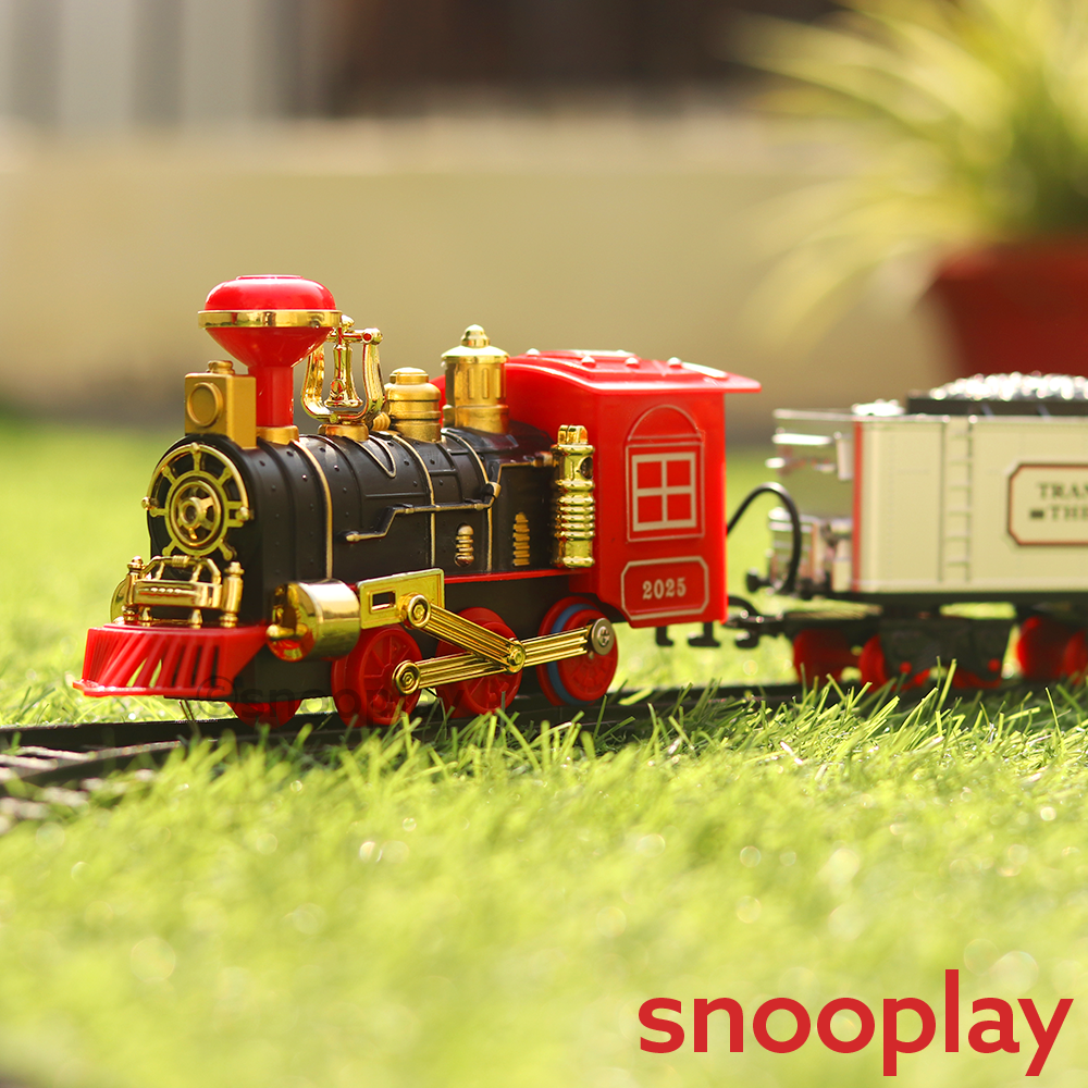 Smoke Engine Toy Train Trackset with Light Sound 12 Pieces (3-6 Years)