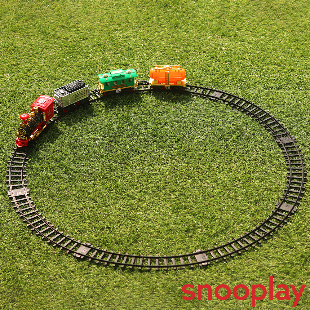 Smoke Engine Toy Train Trackset with Light & Sound - 12 Pieces (3-6 Years)