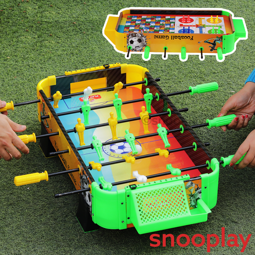 Play Zing 3 in 1 Big Table-Top Foosball, Ludo & Snake Ladder - The Ultimate Shutdown (5-10 Years) | Assorted Colours