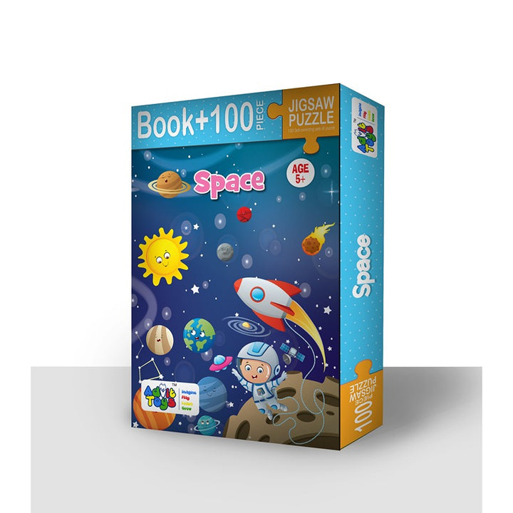 Space - Jigsaw puzzle (100 Piece + Educational Fun Fact Book Inside)