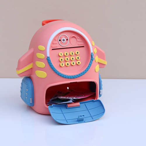 Aerospace Piggy Bank with Unlock Fingerprint & Password Protection, Light & Music Features (3-6 Years)