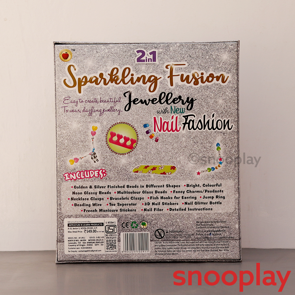 Applefun 'n' learn 2 In 1 DIY Sparkling Fusion Jewellery with New Nail Fashion (5-10 Years)