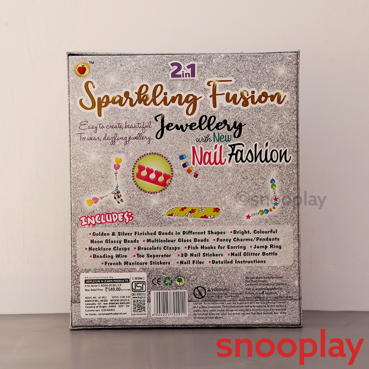 Applefun 'n' learn 2 In 1 DIY Sparkling Fusion Jewellery with New Nail Fashion (5-10 Years)
