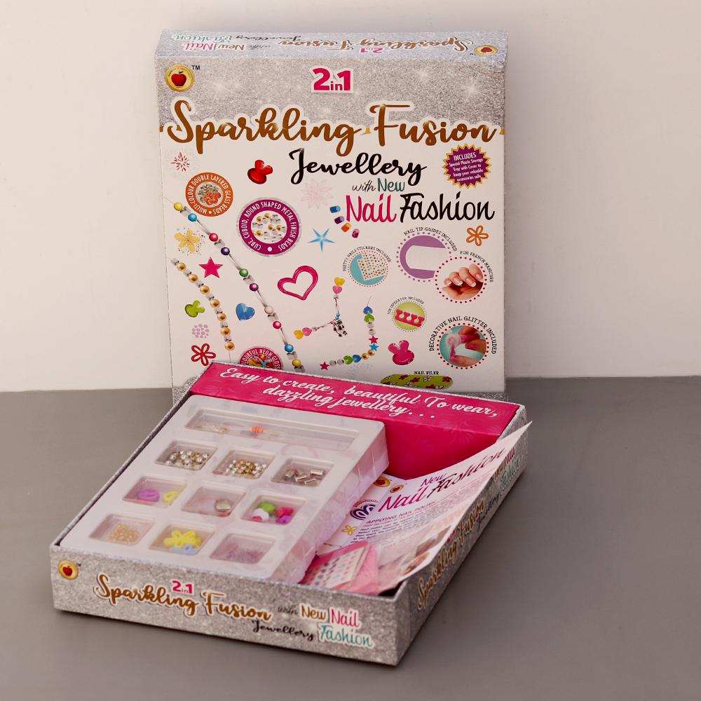 Applefun 'n' learn 2 In 1 DIY Sparkling Fusion Jewellery with New Nail Fashion (5-10 Years)