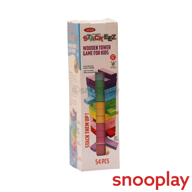 Stackeez Coloured Canister - Building Game (54 Pieces)