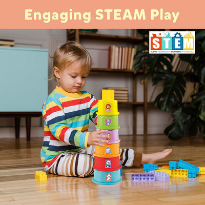 3-in-1 Stacking Cup Set with Shape & Colour Sorter - Baby & Toddler Activity Toy