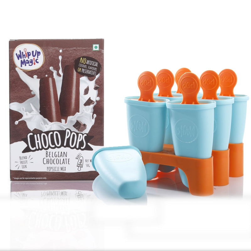 Ice Popsicle Mould Starter Kit (6 Moulds and 1 Real Chocolate Mix)