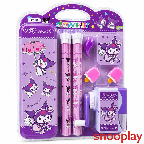 Cute Kuromi Themed Stationery Gift Set - Pencil Case & Writing Accessories for Kids
