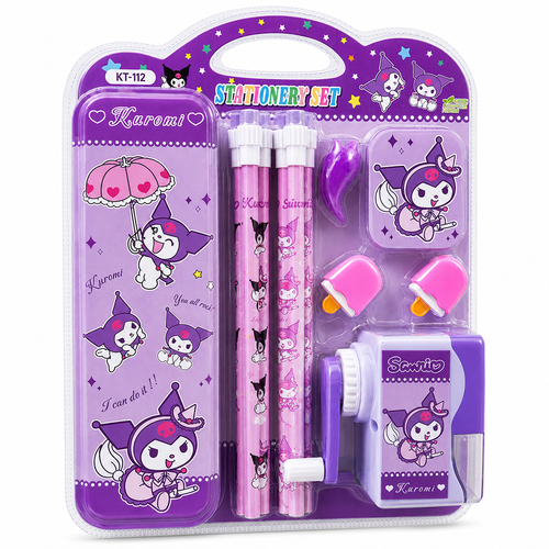 Cute Kuromi Themed Stationery Gift Set - Pencil Case & Writing Accessories for Kids