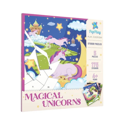 Sticker Puzzle Book - Magical Unicorn Stickers with Set of 5 Jigsaw Puzzles