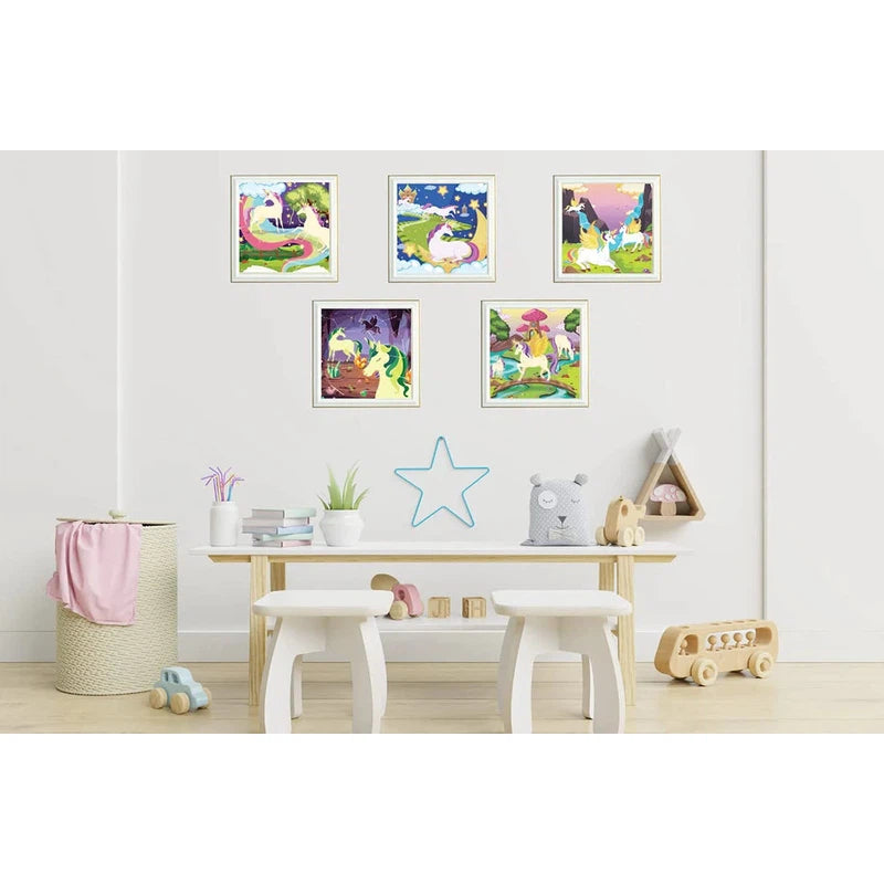 Sticker Puzzle Book - Magical Unicorn Stickers with Set of 5 Jigsaw Puzzles