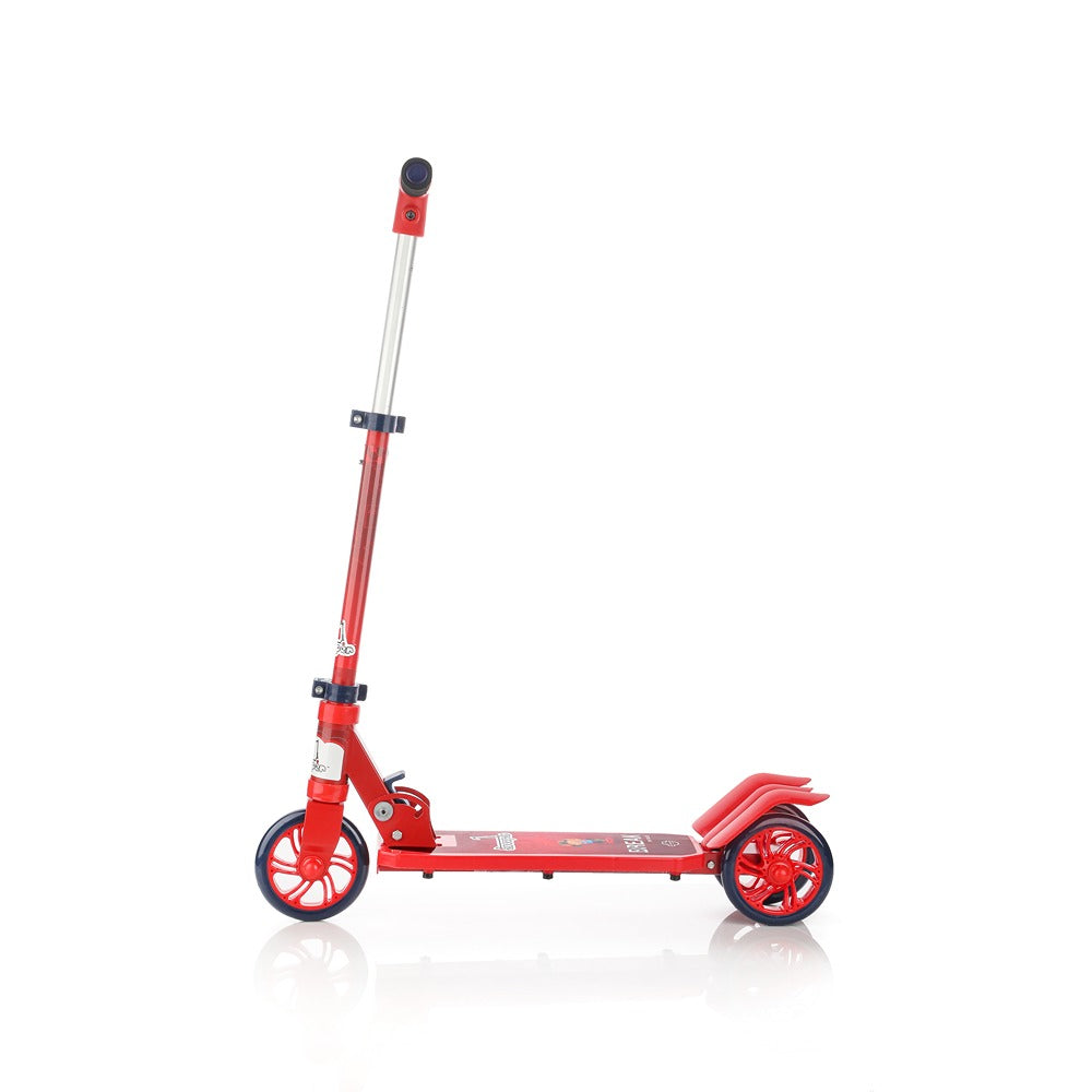 Sturdy: 3W scooter with metal chasis, plastic deck, aluminium handle and foam grip (Red)