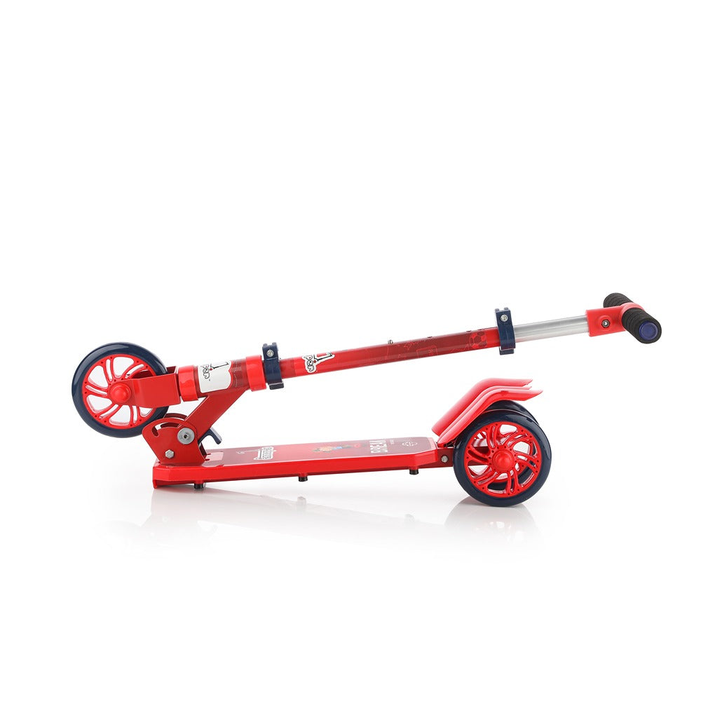 Sturdy: 3W scooter with metal chasis, plastic deck, aluminium handle and foam grip (Red)