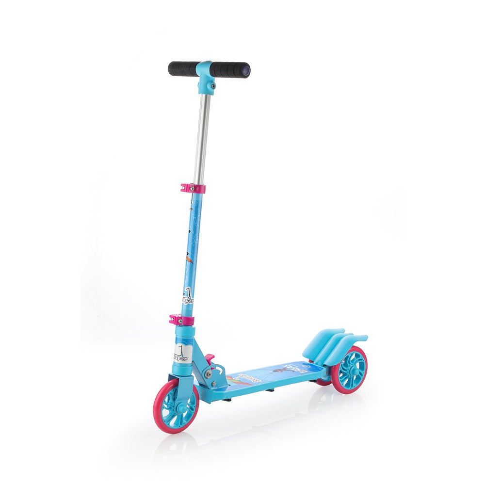 Sturdy: 3W scooter with metal chasis, plastic deck, aluminium handle and foam grip (Sky)