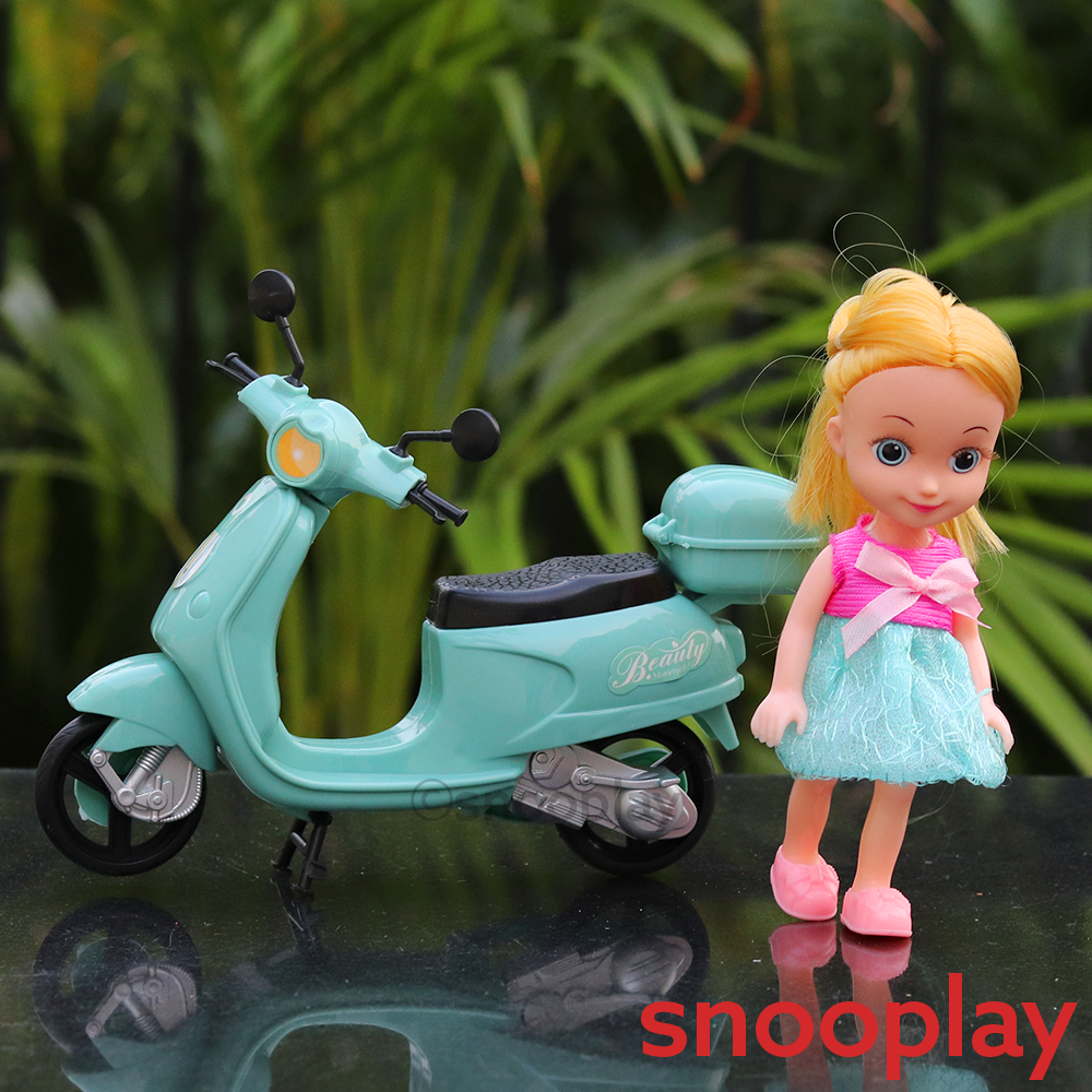 Doll Set Pretend Play Toy | Doll with Scooter and a Dog House