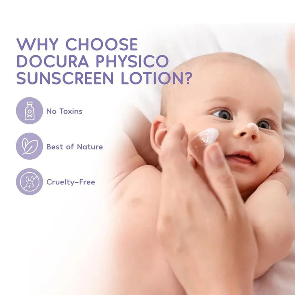 Docura Physico Sunscreen Lotion for Kids | SPF 50 (50ml)